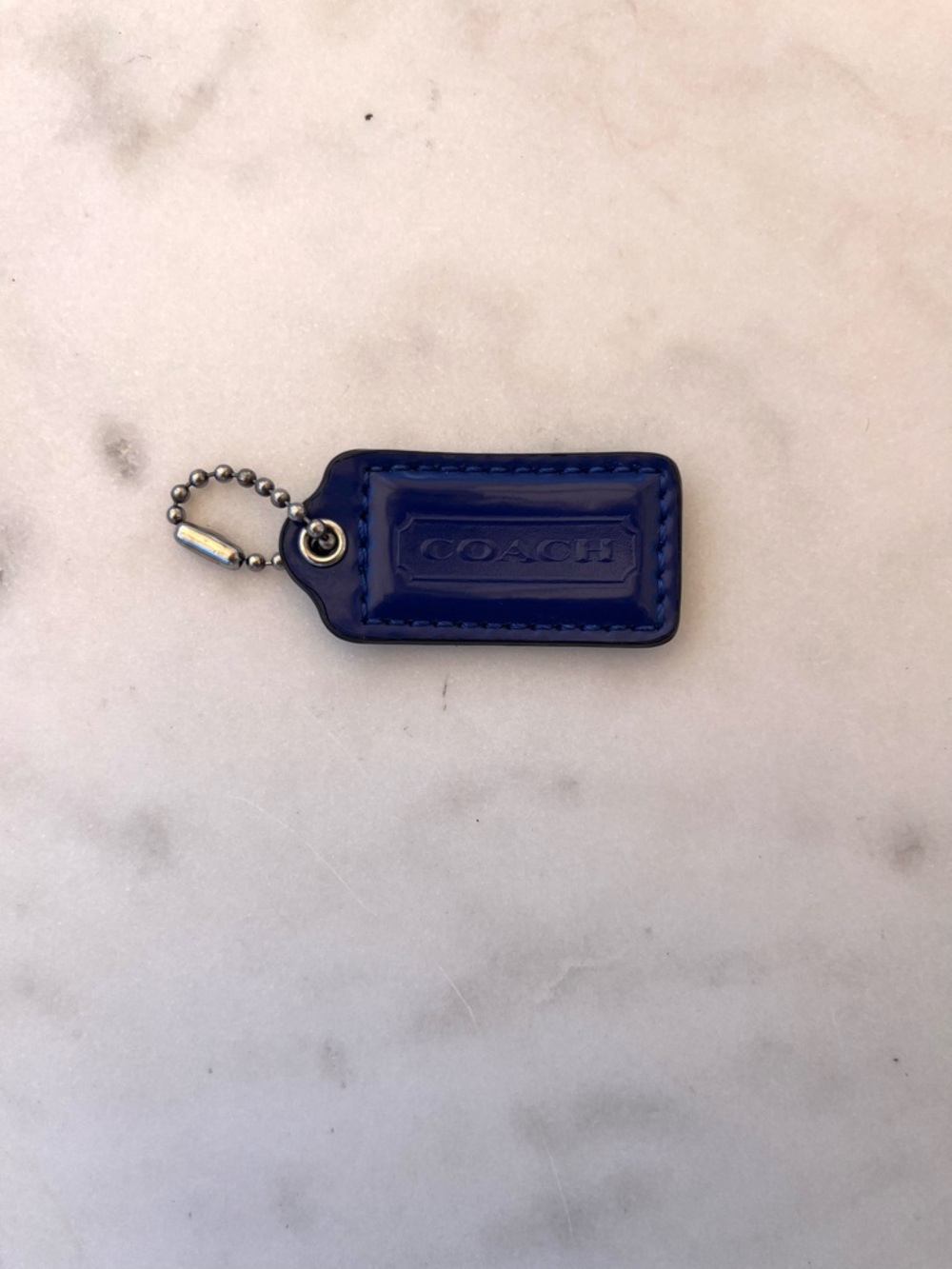 COACH Vintage Patent Leather Hang Tag, Blue